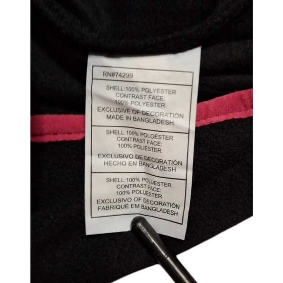 DKNY Sport Girls Fleece Jacket, Size 10-12 Black Pink Hoodie Tween Outerwear NWT - Picture 7 of 8